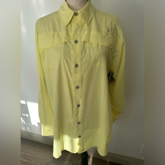 Reel Legends Mariner II men’s Fishing shirt yellow  SZ M lightweight - Picture 1 of 7